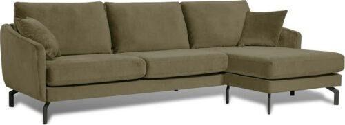 Zelená rohová pohovka se sametovým povrchem Scandic Magic