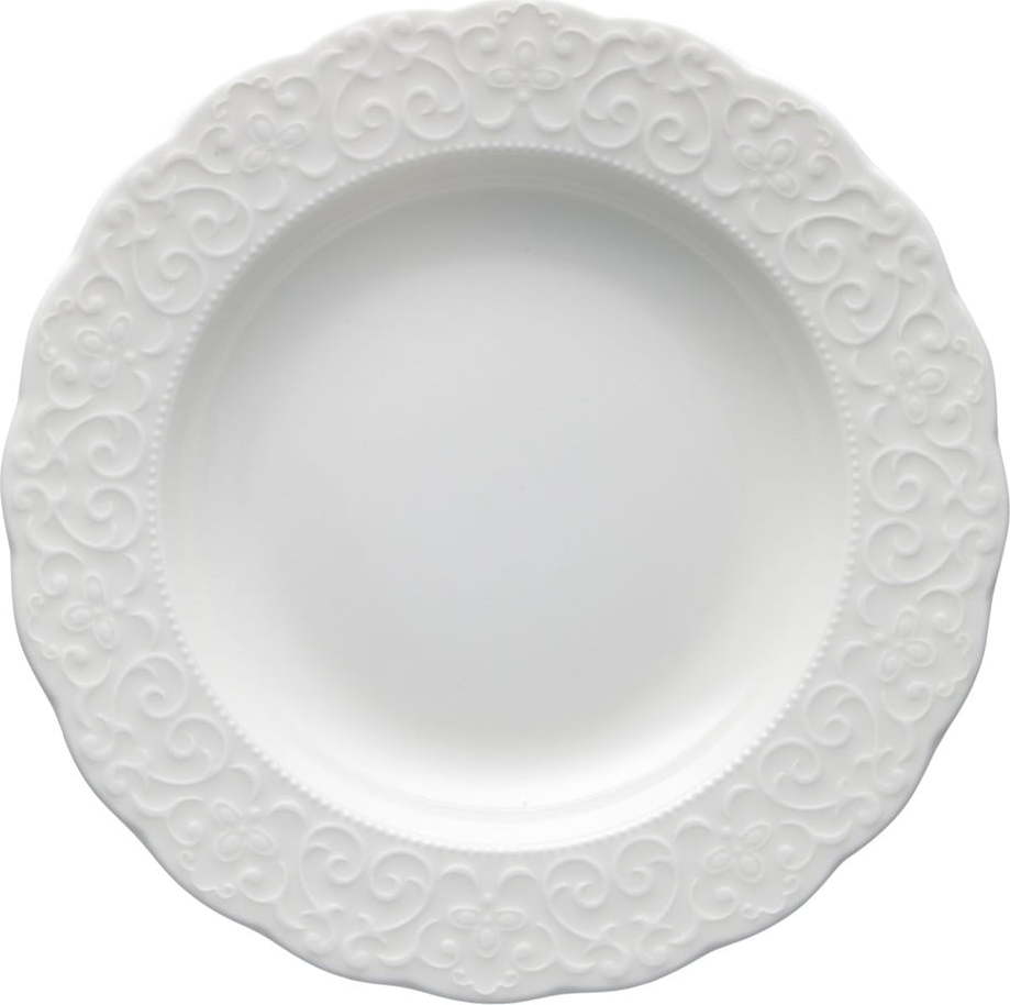 Bílý porcelánový hluboký talíř Brandani Gran Gala