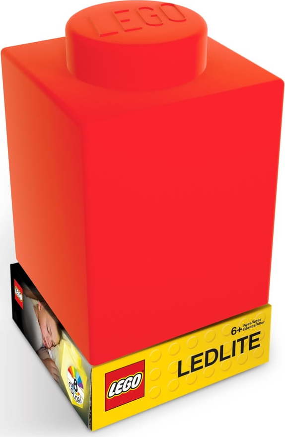 Červené silikonové noční světýlko LEGO® Classic Brick LEGO