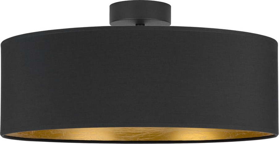 Černé stropní svítidlo s detailem ve zlaté barvě Bulb Attack Tres XL