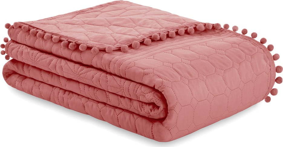 Růžový přehoz na postel AmeliaHome Meadore