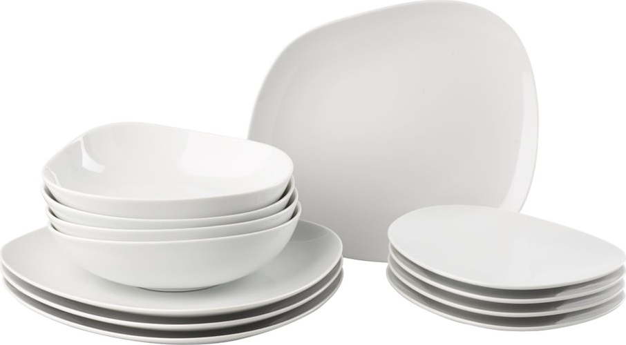 12dílná sada bílých porcelánových talířů Villeroy & Boch Like Organic like | Villeroy & Boch