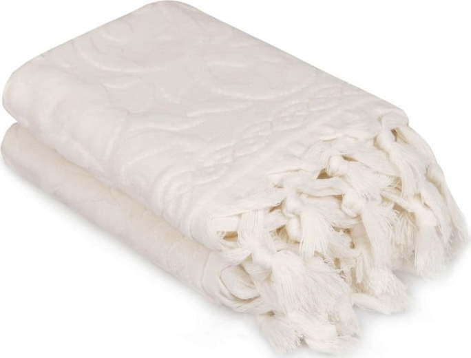 Sada dvou bílých ručníků Bohème