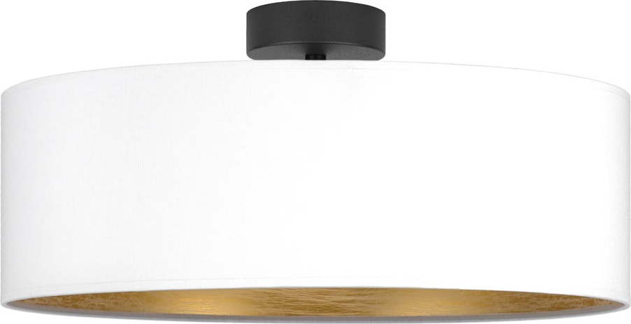 Bílé stropní svítidlo s detailem ve zlaté barvě Bulb Attack Tres XL