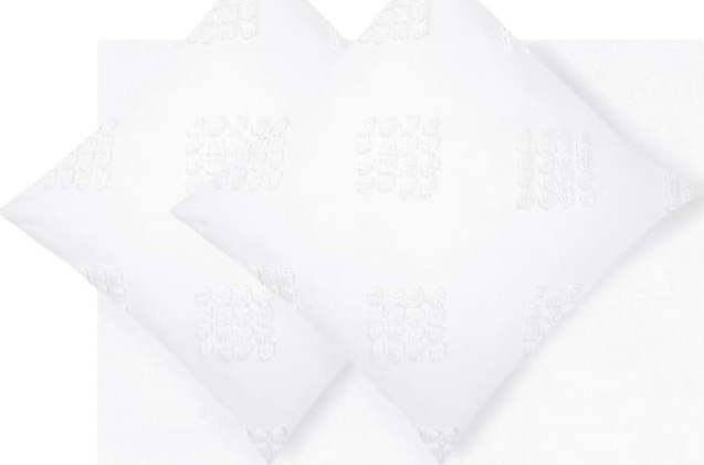 Bílé povlečení na dvoulůžko z bavlněného perkálu Westwing Collection Fia