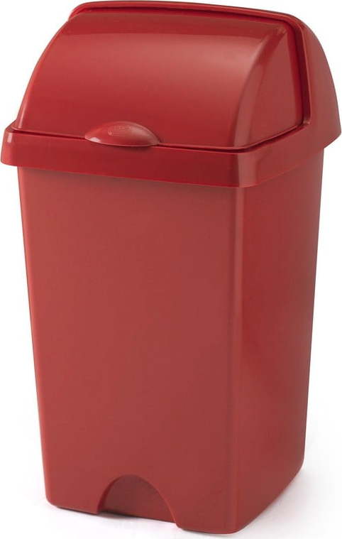 Větší červený odpadkový koš Addis Roll Top