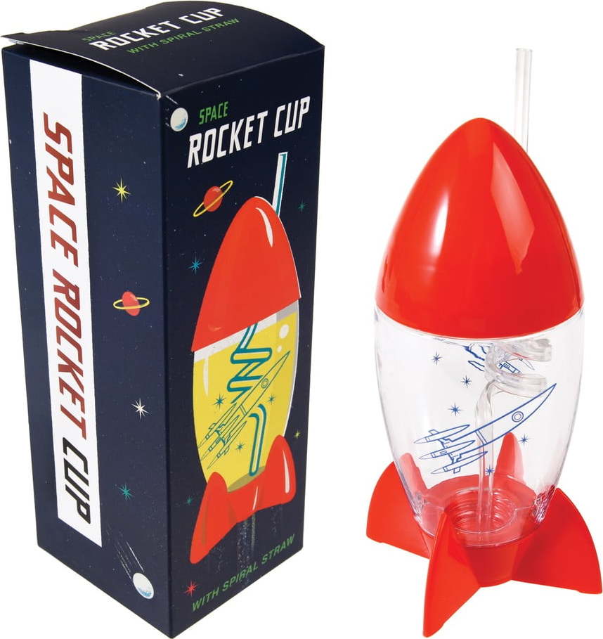 Dětský pohár s brčkem ve tvaru rakety Rex London Space Age Rex London