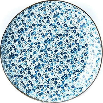 Modro-bílý keramický talíř MIJ Daisy