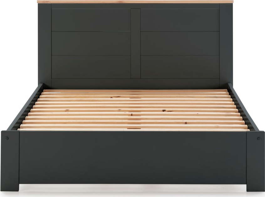 Antracitově šedá dvoulůžková postel Marckeric Akira