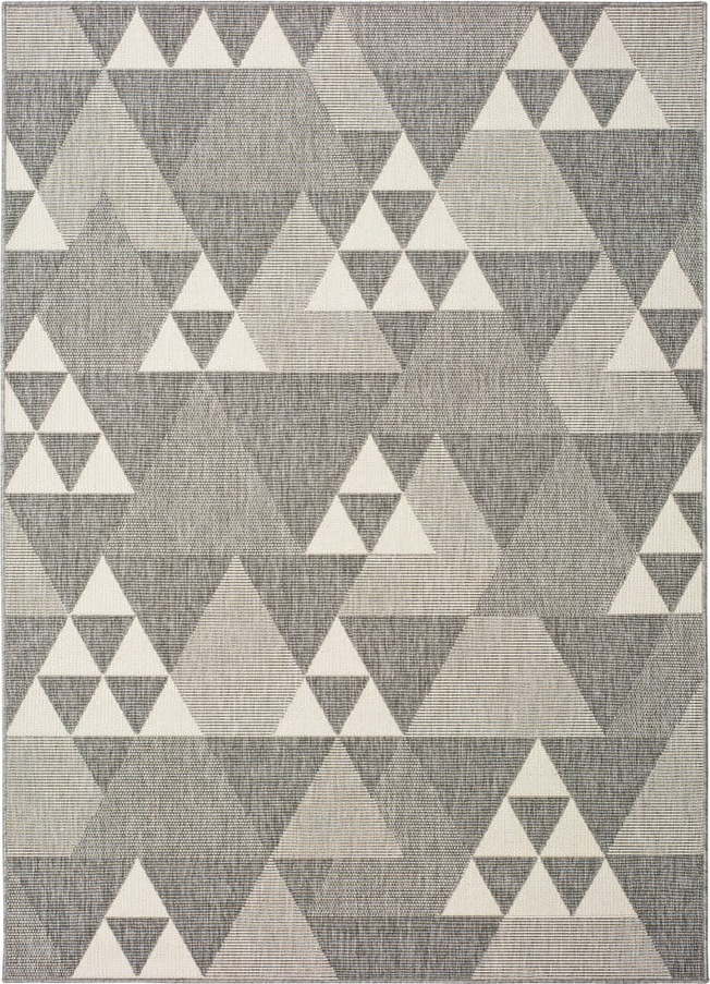 Šedý venkovní koberec Universal Clhoe Triangles