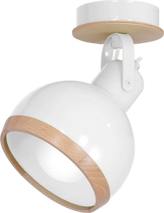 Bílé nástěnné svítidlo s dřevěnými detaily Homemania Oval Homemania