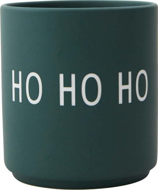 Tmavě zelený porcelánový hrnek Design Letters Favourite Ho Ho Ho Design Letters