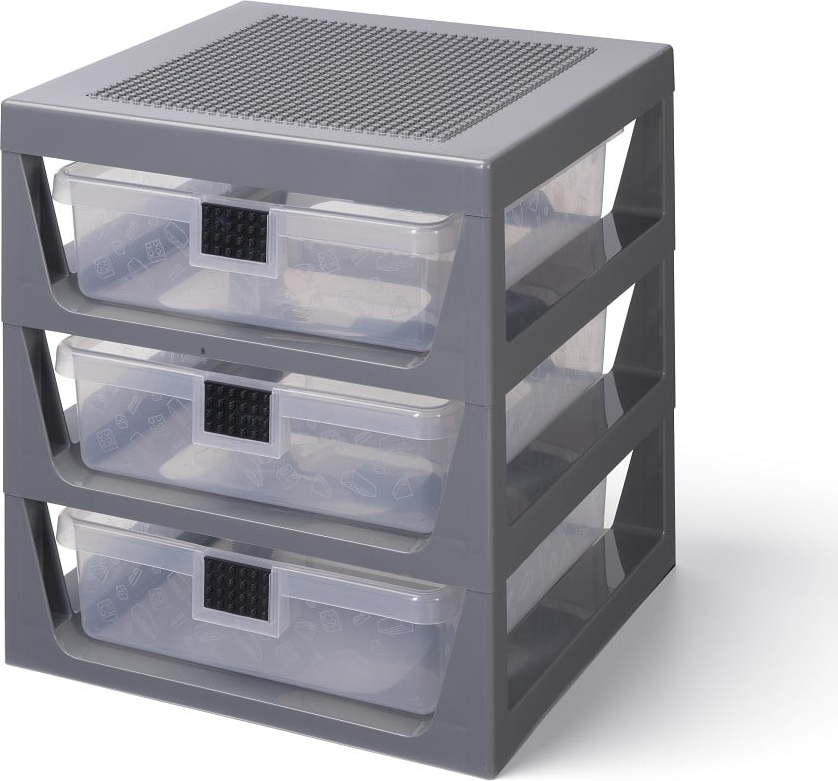 Šedý organizér se 3 zásuvkami LEGO® Storage LEGO
