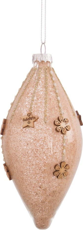 Růžová skleněná vánoční ozdoba Unimasa Unimasa