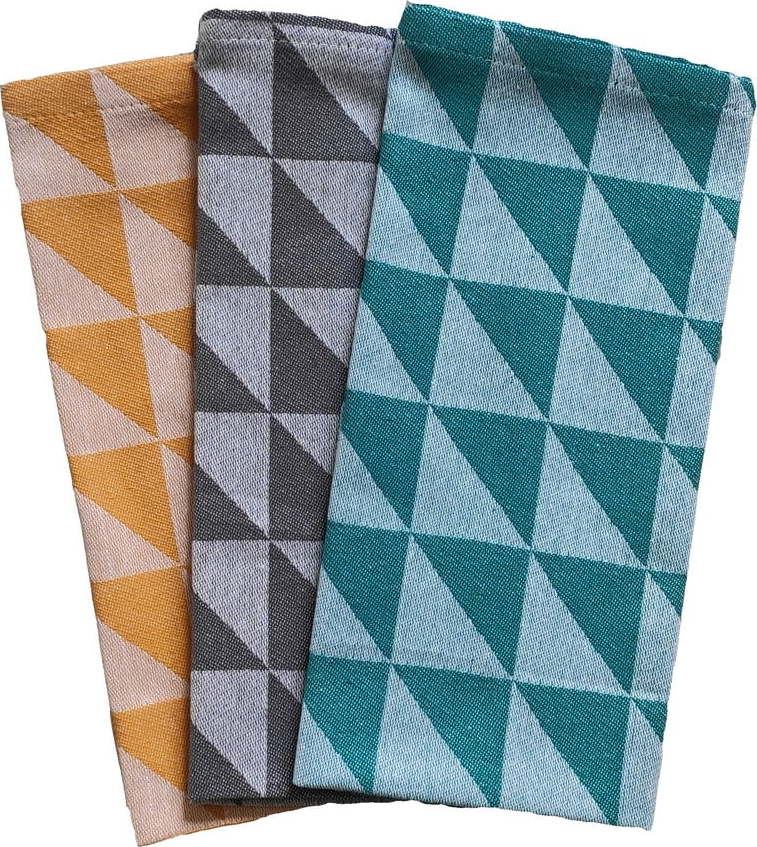 Bavlněné utěrky v sadě 3 ks 70x50 cm Geometry - JAHU collections JAHU collections