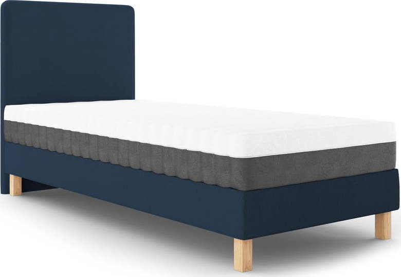 Tmavě modrá jednolůžková postel Mazzini Beds Lotus