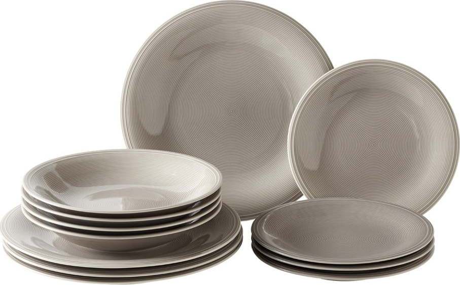12dílná sada šedých porcelánových talířů Villeroy & Boch Like Color Loop like | Villeroy & Boch