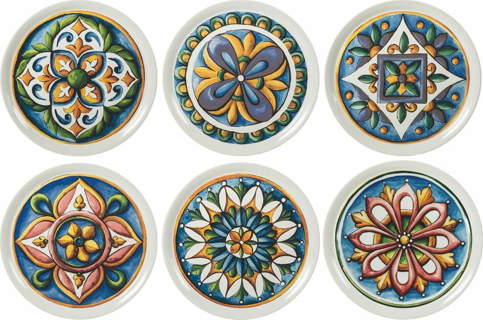 Sada 6 porcelánových talířů Villa d'Este Le Maioliche Villa d'Este