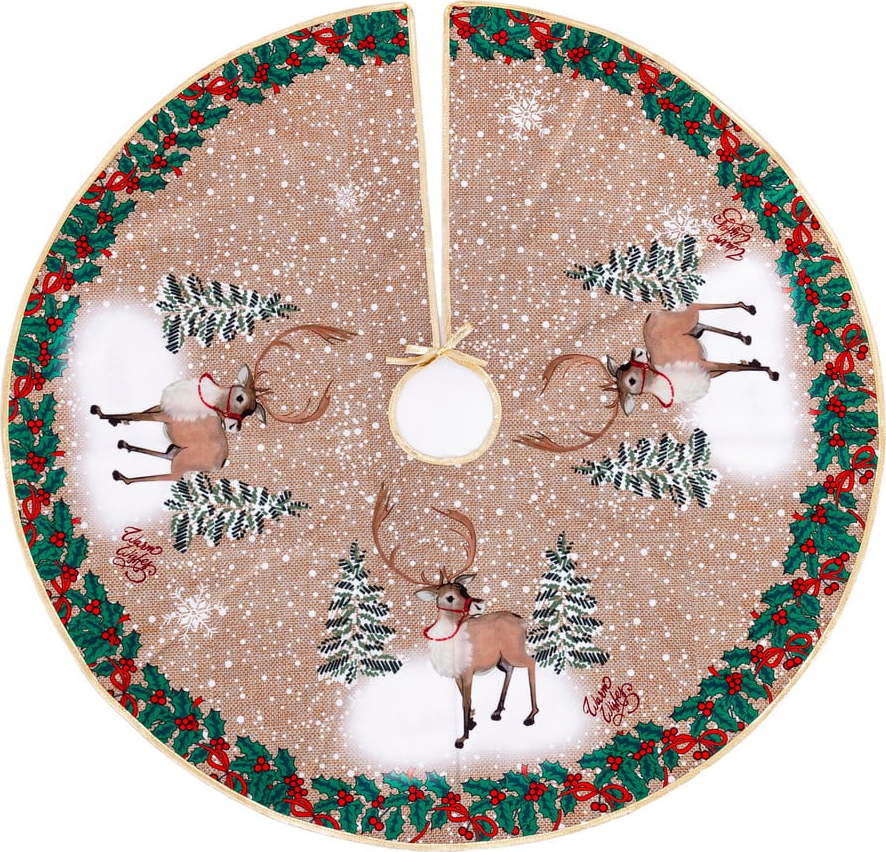 Hnědý kulatý koberec pod vánoční stromeček Unimasa