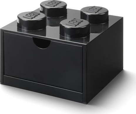Černý stolní box se zásuvkou LEGO® Brick