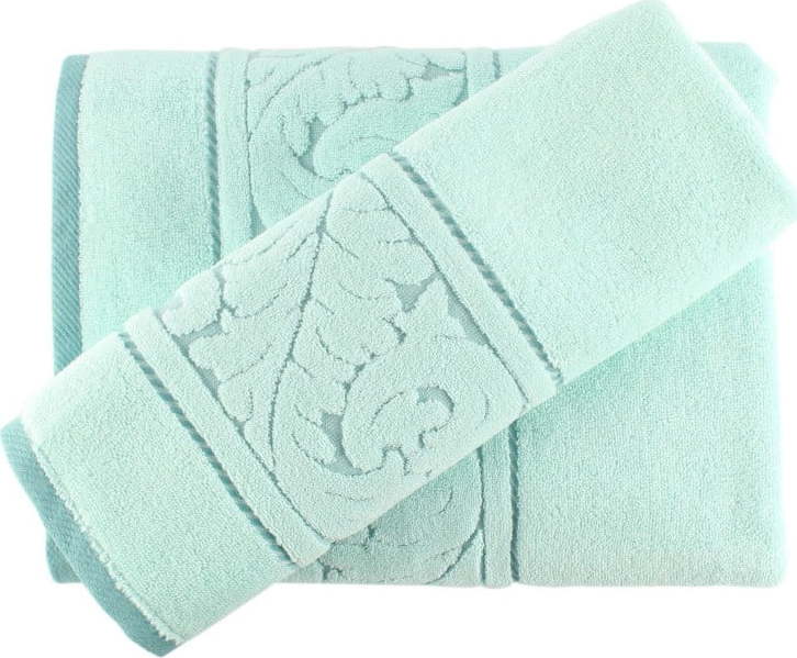 Set mentolově zeleného bavlněného ručníku a osušky Foutastic Foutastic