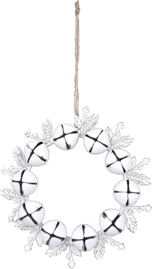 Bílý závěsný vánoční věnec Ego Dekor