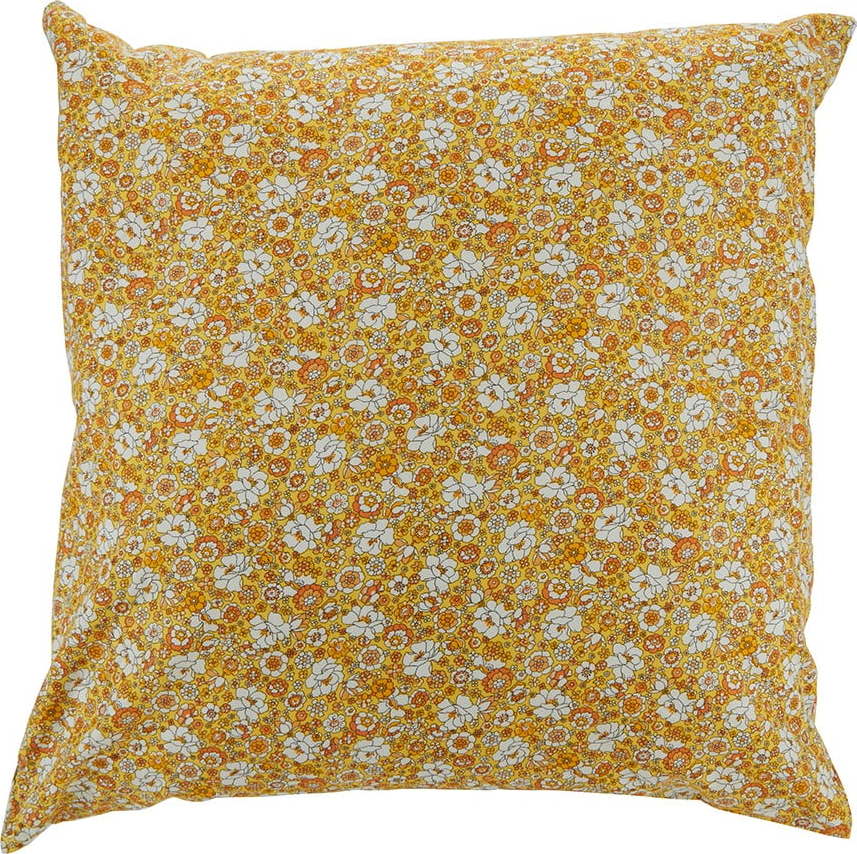 Žlutý bavlněný dekorativní polštář Bahne & CO