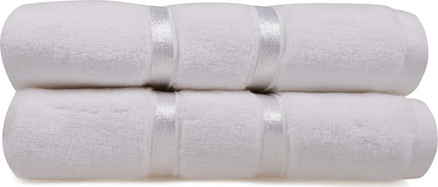 Sada 2 bílých bavlněných ručníků Foutastic Dolce