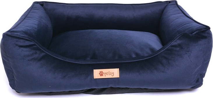Tmavě modrý sametový pelíšek 65x50 cm Royal - Petsy Petsy