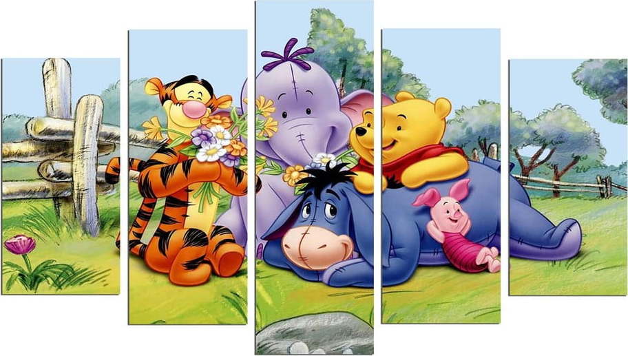 5dílný obraz Winnie the Pooh Wallity