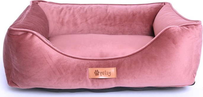 Růžový sametový pelíšek 55x42 cm Royal - Petsy Petsy