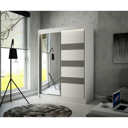 Kvalitní Šatní Skříň Lotse 250 cm Dub Craft/ Bílý Mat Čokoláda Furniture