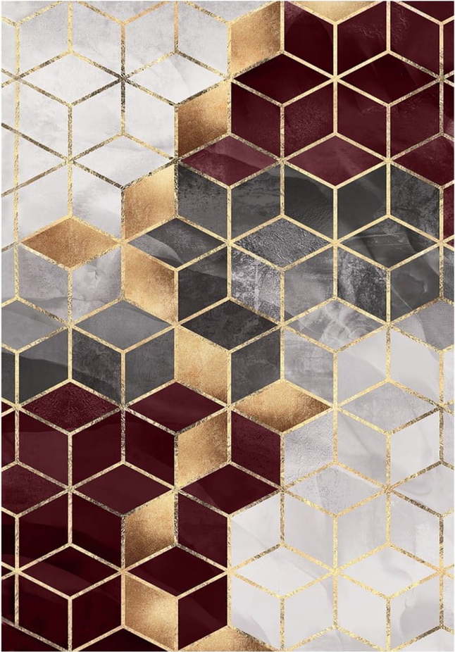 Vínový koberec 230x160 cm Optic - Rizzoli Rizzoli