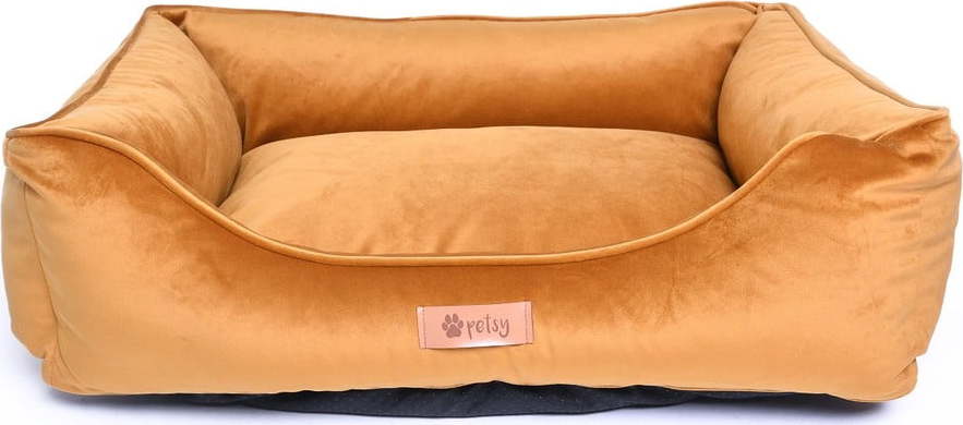 Sametový pelíšek ve zlaté barvě 65x50 cm Royal - Petsy Petsy