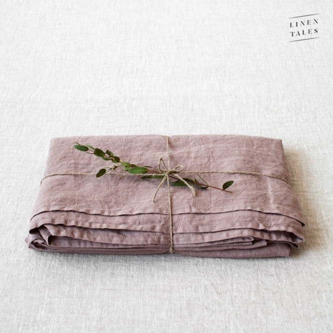 Růžové lněné prostěradlo 260x180 cm - Linen Tales Linen Tales