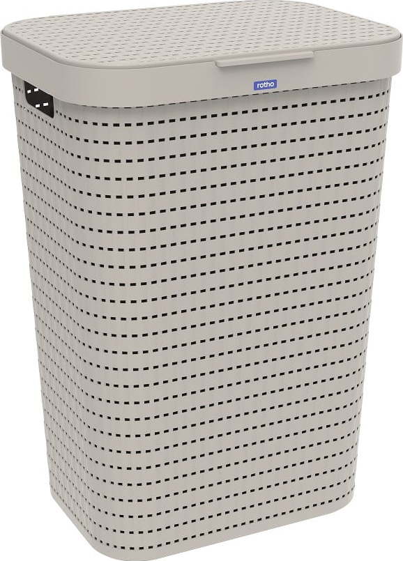 Béžový plastový koš na prádlo 55 l Country - Rotho ROTHO