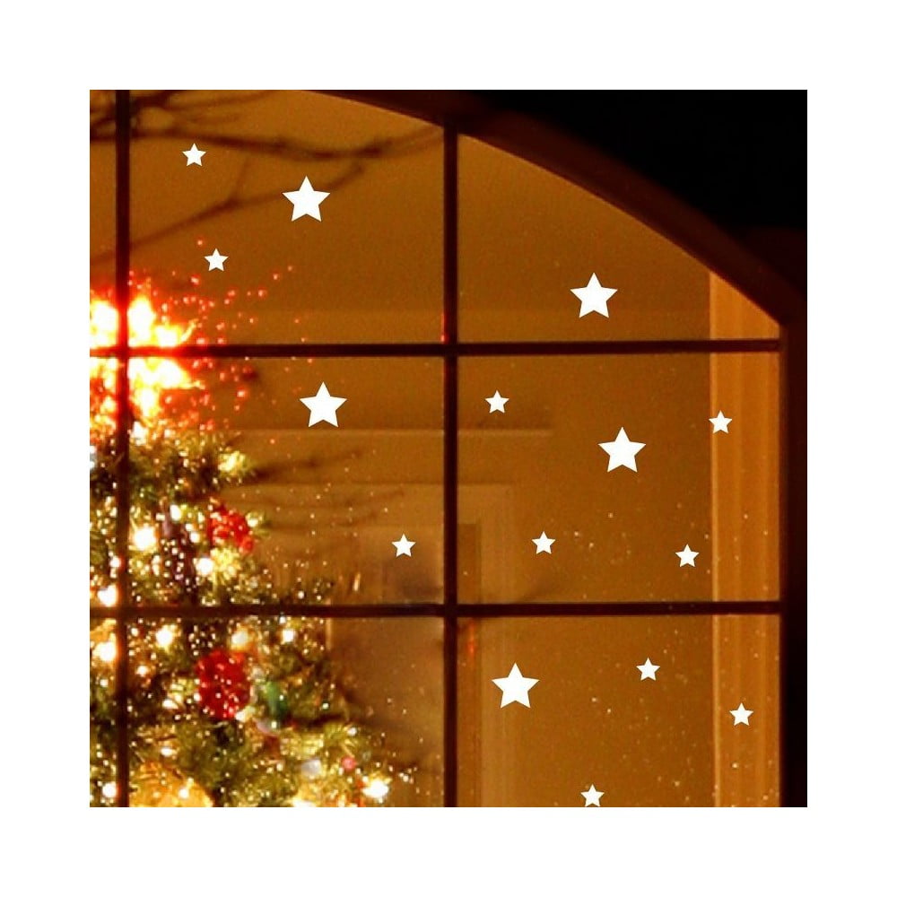 Elektrostatická vánoční samolepka Ambiance Bright White Stars Ambiance