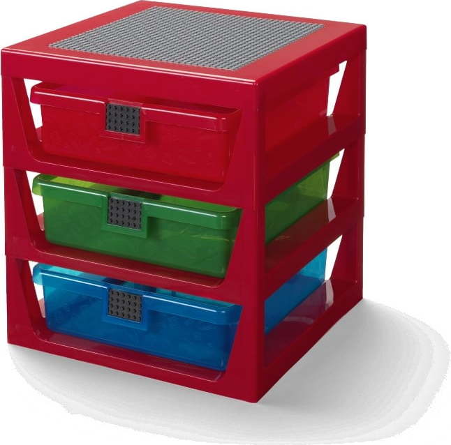 Červený organizér se 3 zásuvkami LEGO® Storage LEGO