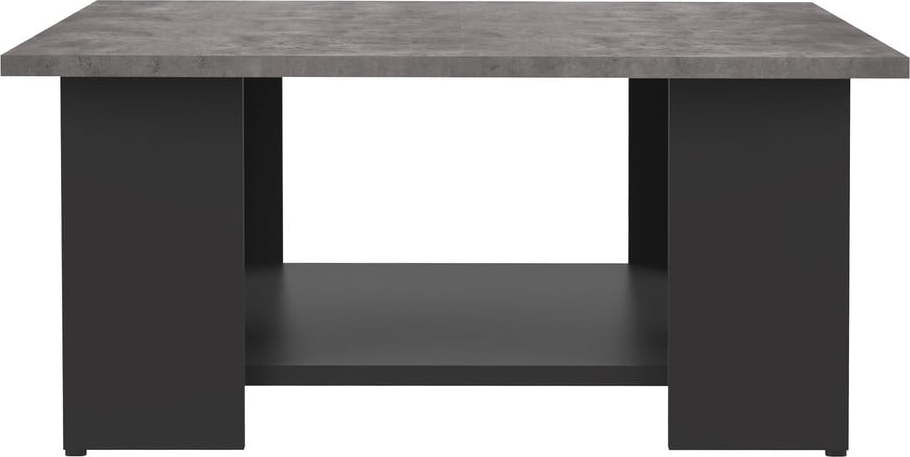 Černý konferenční stolek s deskou v dekoru betonu 67x67 cm Square - TemaHome France TemaHome France