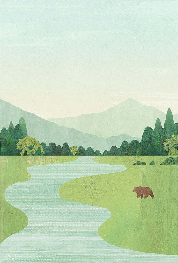 Plakát 30x40 cm Bear in the Meadow - Travelposter Travelposter