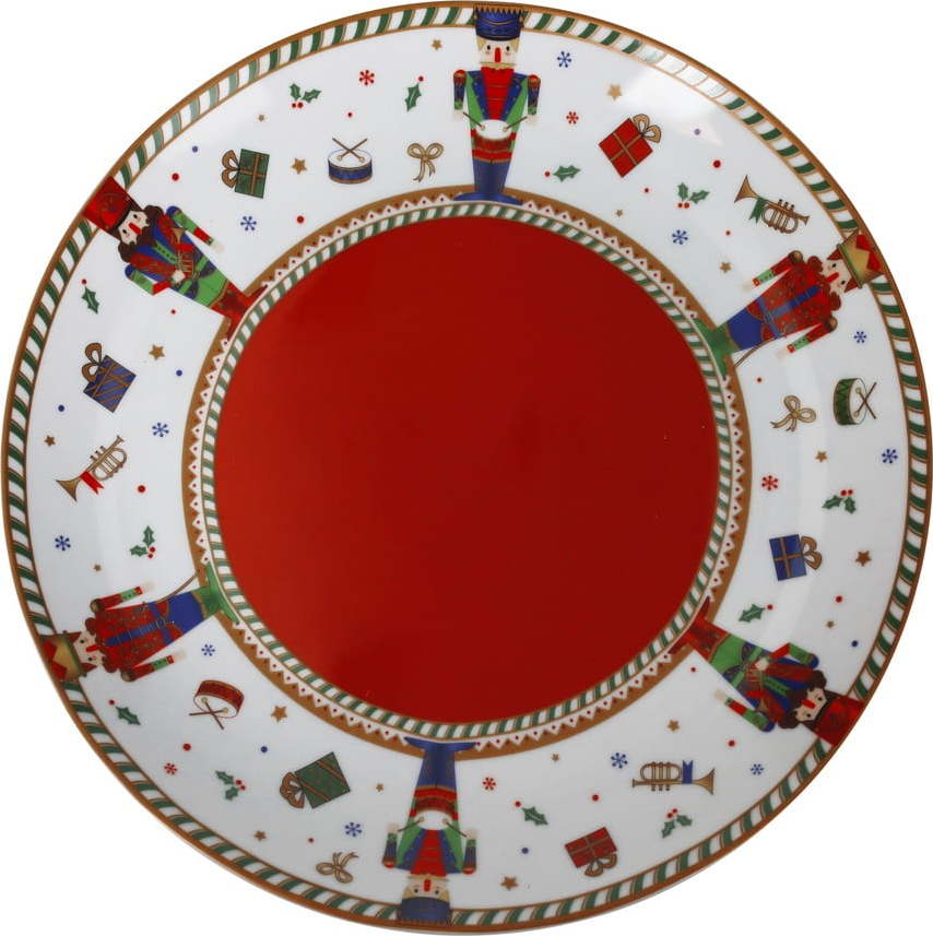 Červený/bílý vánoční porcelánový talíř ø 30 cm Piatto - Brandani Brandani