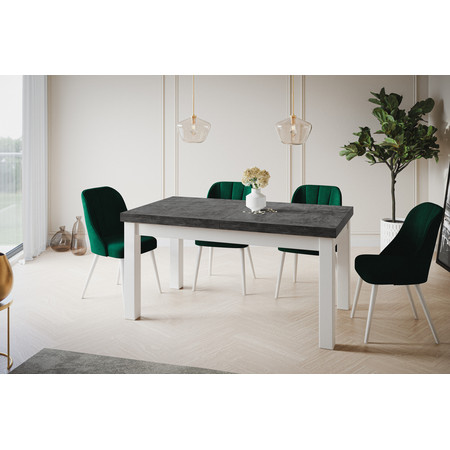 Jídelní rozkládací stůl Classic 120x80 cm Tmavý ateliér Bílá Alpimeble