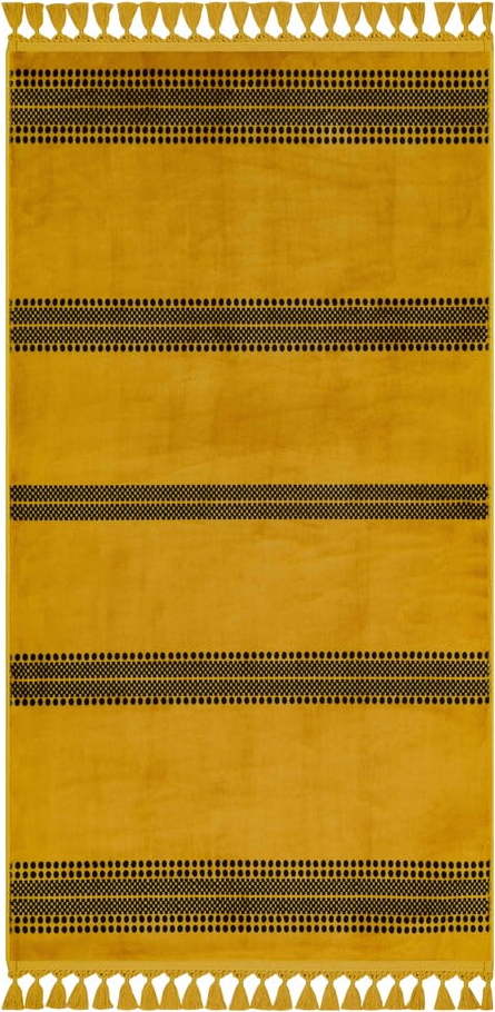 Žlutý pratelný koberec běhoun 300x80 cm - Vitaus Vitaus