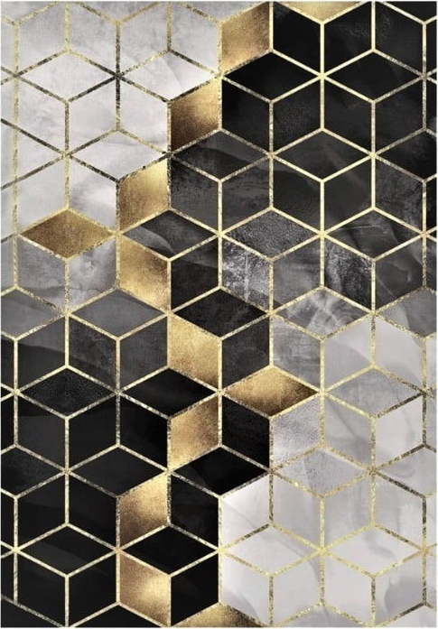 Černý koberec 180x120 cm Optic - Rizzoli Rizzoli
