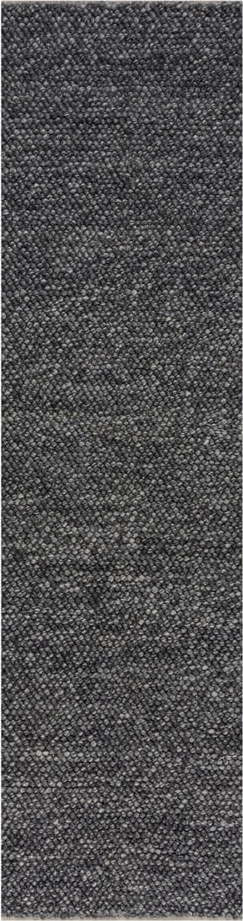 Tmavě šedý vlněný běhoun Flair Rugs Minerals