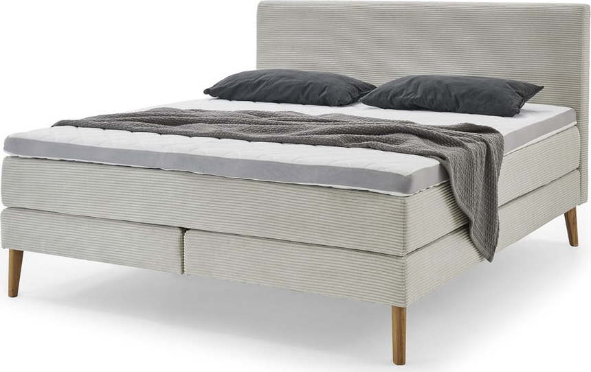 Béžová čalouněná dvoulůžková postel 180x200 cm Linea - Meise Möbel Meise Möbel