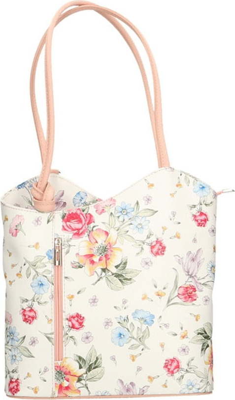 Kožená kabelka s růžovými detaily Chicca Borse Paraya Chicca Borse