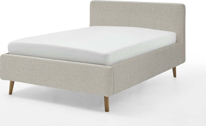 Béžová čalouněná dvoulůžková postel s úložným prostorem s roštem 140x200 cm Mattis - Meise Möbel Meise Möbel