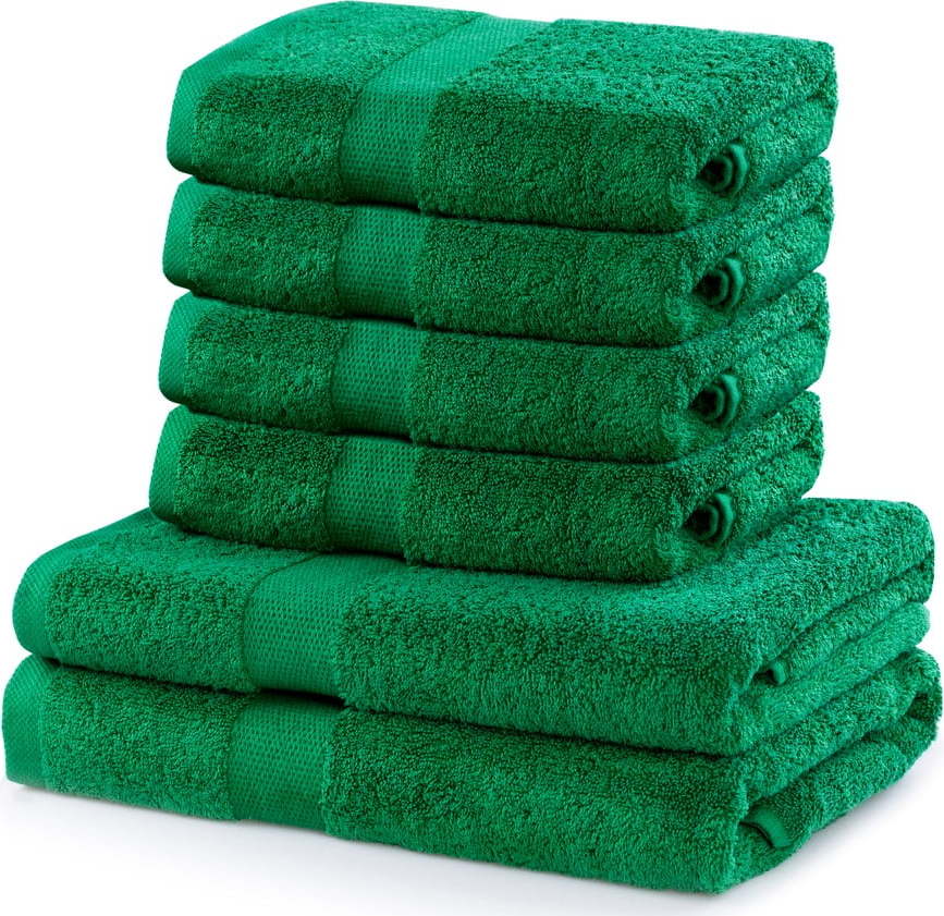 Set 2 bavlněných zelených osušek a 4 ručníků DecoKing Marina DecoKing