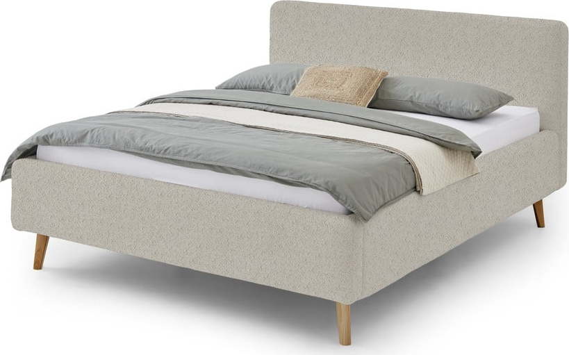 Béžová čalouněná dvoulůžková postel 180x200 cm Mattis - Meise Möbel Meise Möbel